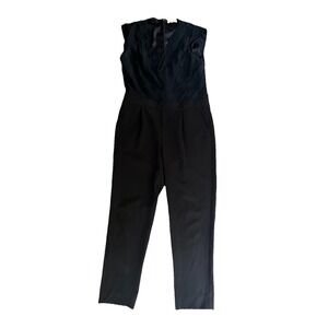Rebecca Taylor Jumpsuit 2 Black Sleeveless Party Cocktail‎ Silk FLAW